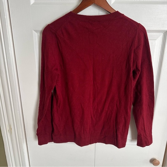 J Crew Teddy Sweater Set of 2 Black and Wine Women’s size Medium Cotton Wool Top - Picture 9 of 9